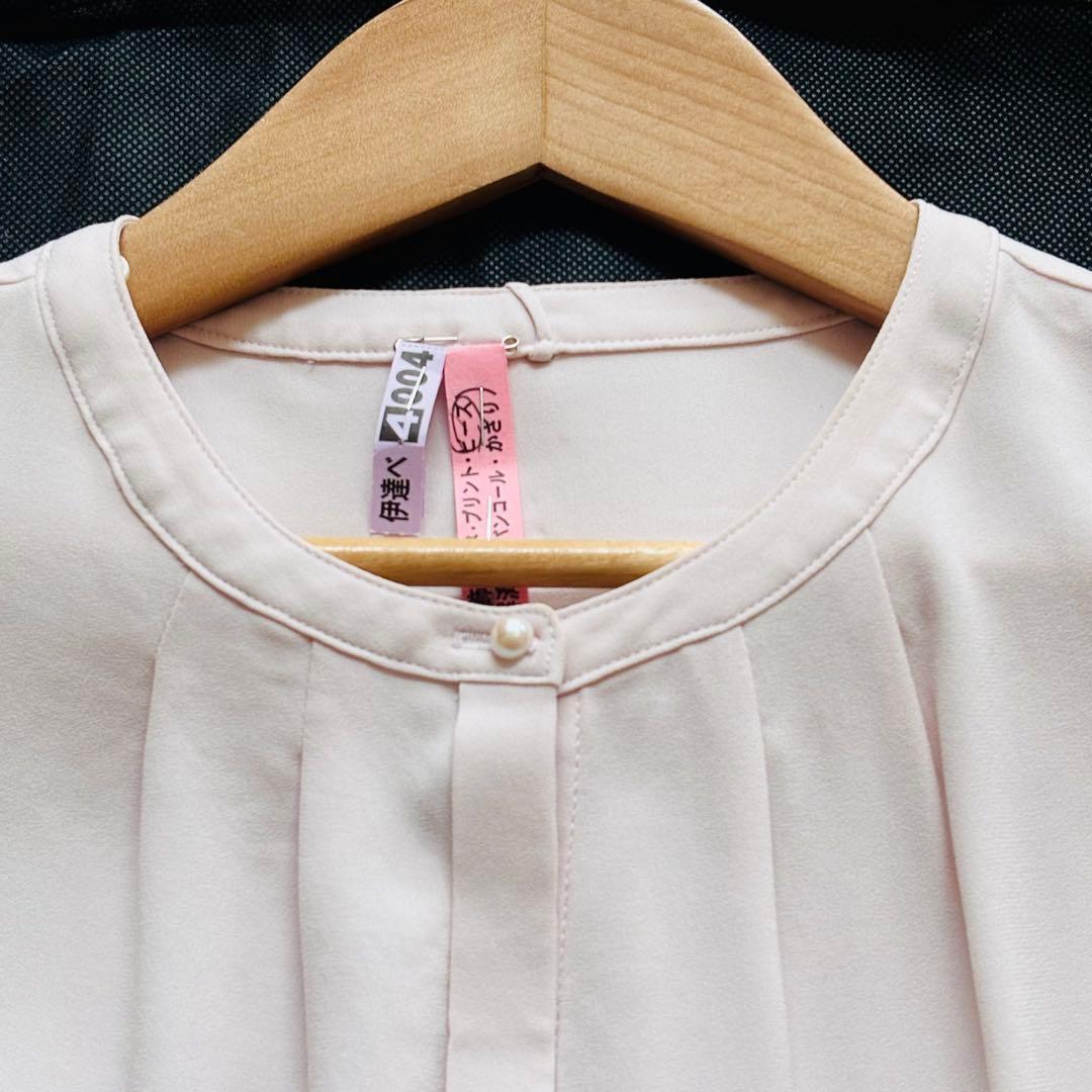 ANAYI 2023 バックサテン ボウタイブラウス 38 ピンク 2WAY