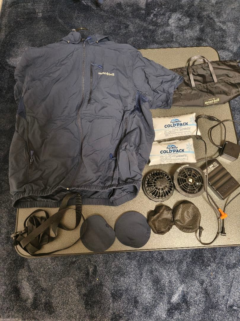 モンベル　ファンブロー空調服一式 ネイビー Lサイズ 冷却パック付き