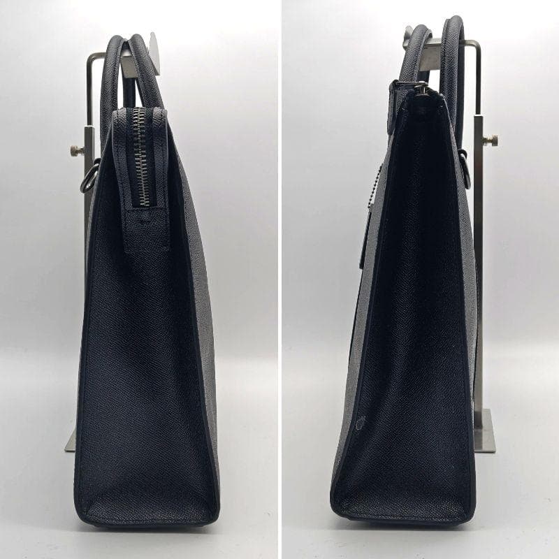 現行/極美品 コーチ ビジネスバッグ 2way 自立 A4可 ブラック レザー