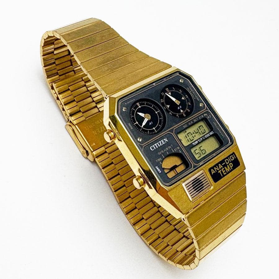 CITIZEN ANA-DIGI TEMP ゴールド ブラック 腕時計 シチズン