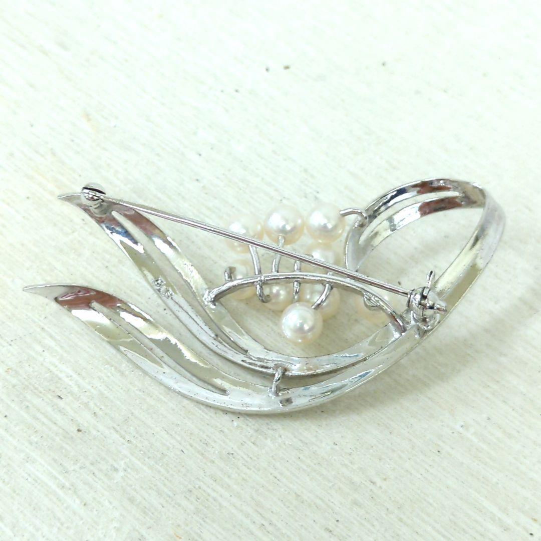 MIKIMOTO ミキモト パール 9粒 シルバー ブローチ