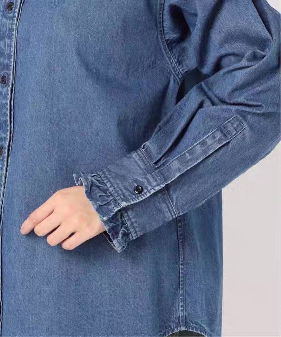 【未使用】ジャーナルスタンダードレリューム デニムフリルシャツ