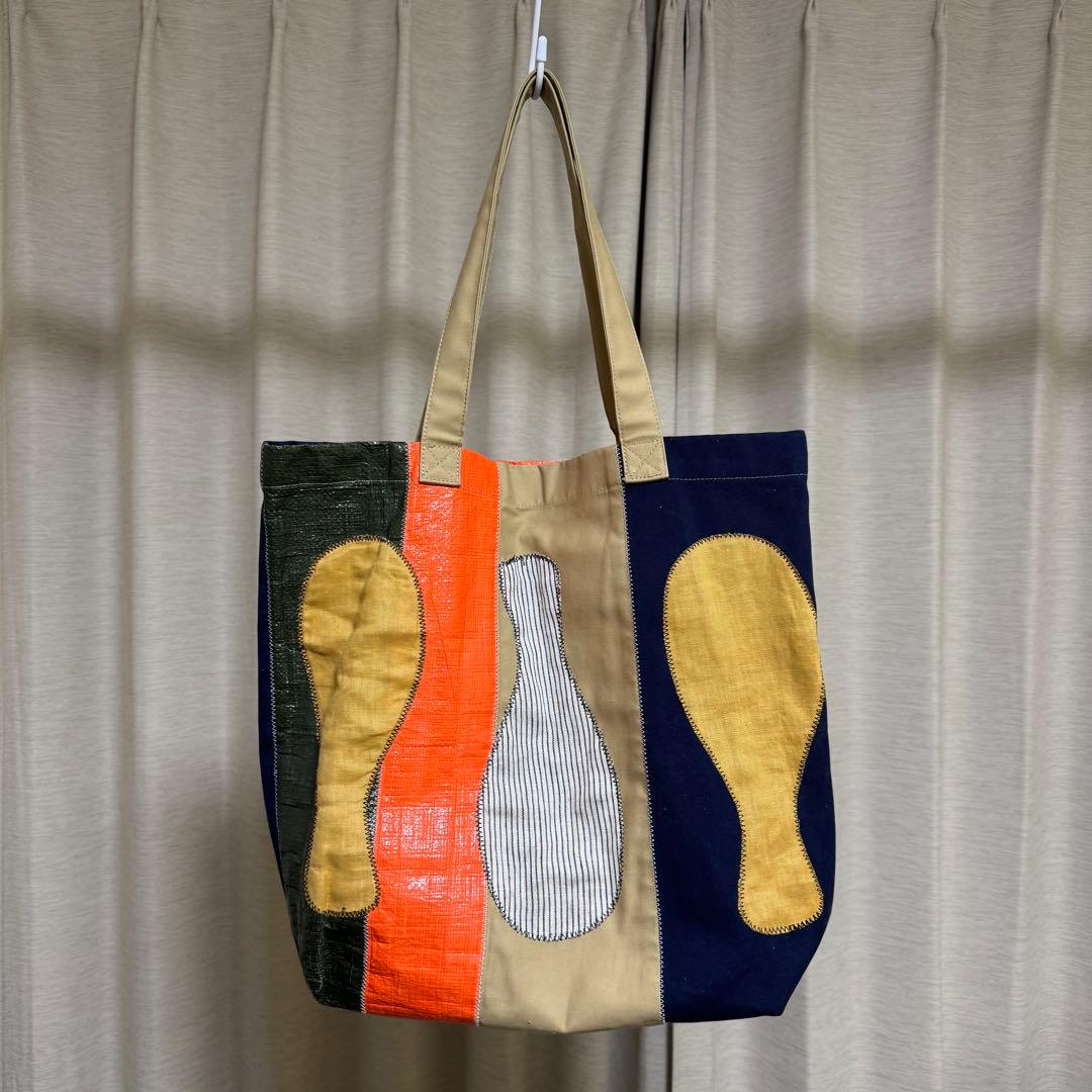 バッグ KHOKI 23AW Color-block vinyl tote bag