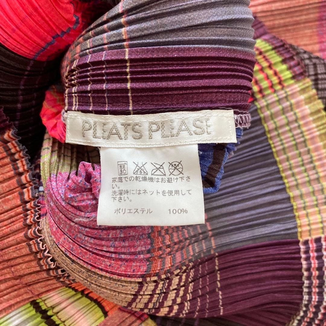 イッセイミヤケpleats please半袖シャツ　パッチワーク総柄　サイズ3