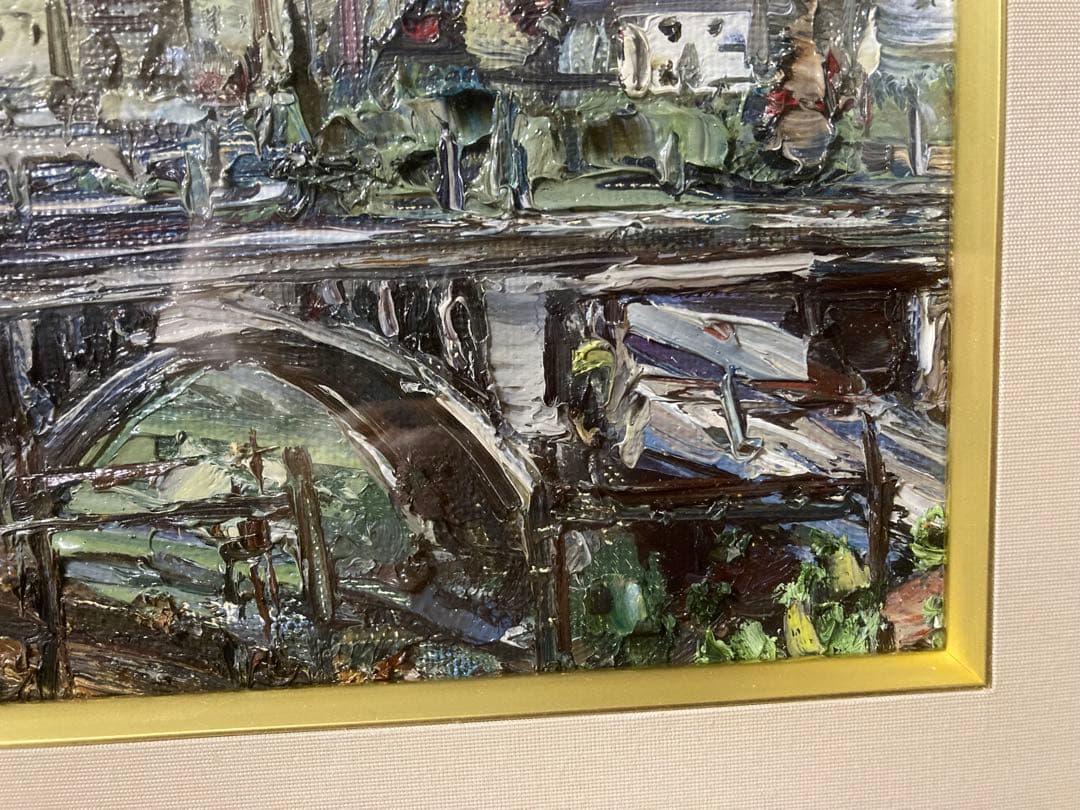 油彩　油絵　風景画　お茶の水(聖橋)　<林麗莉(林香君)> 直筆サイン　ＳＭ号