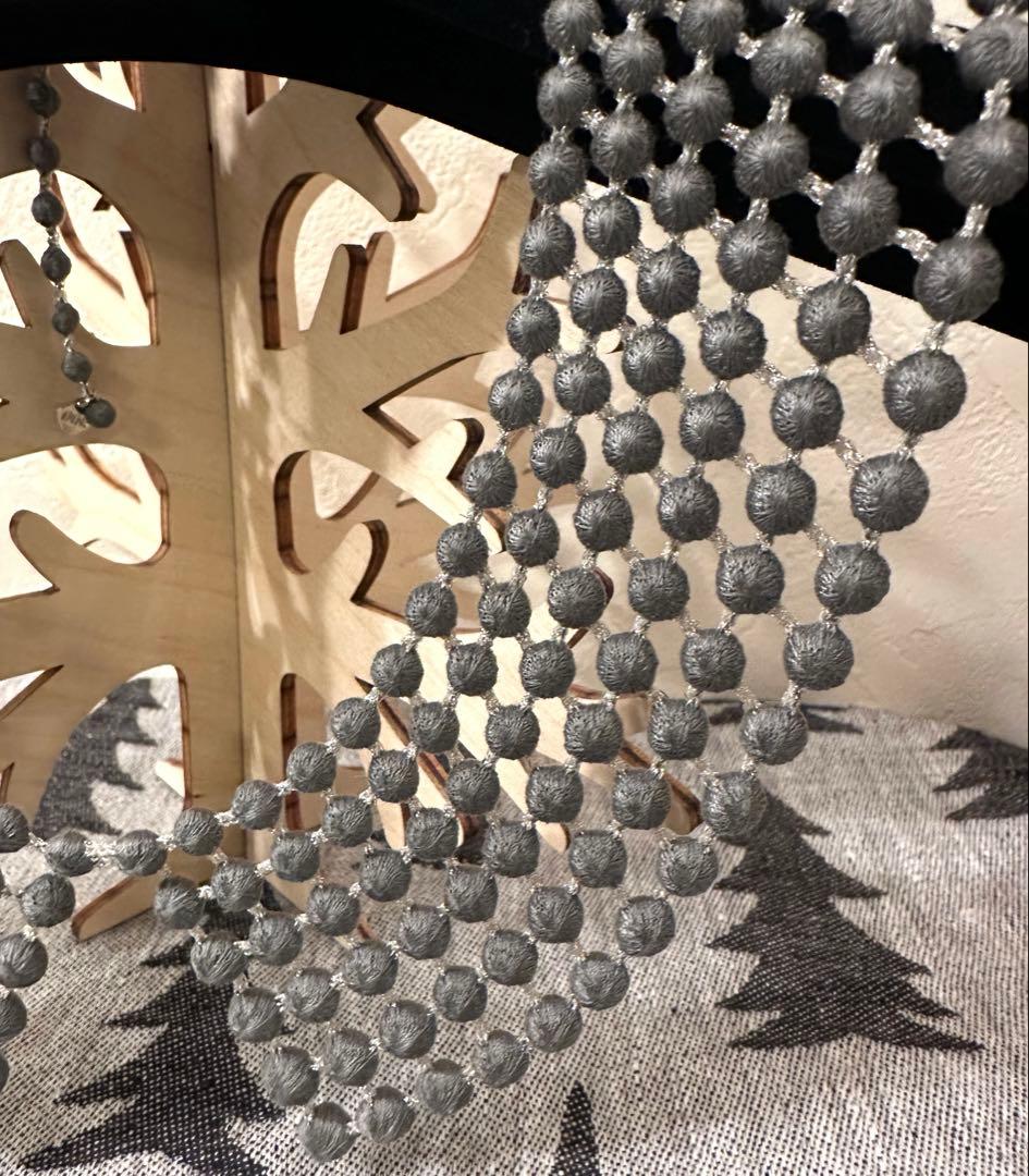 OOO トリプルオー　スフィアカラーネックレス　グレー×シルバー