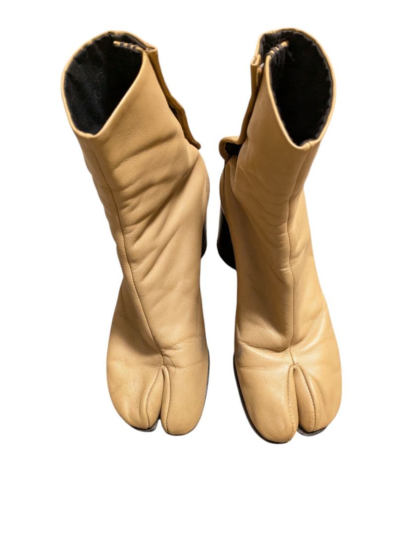 イタリア製　本革　レザー　足袋ブーツ　38 キャメル