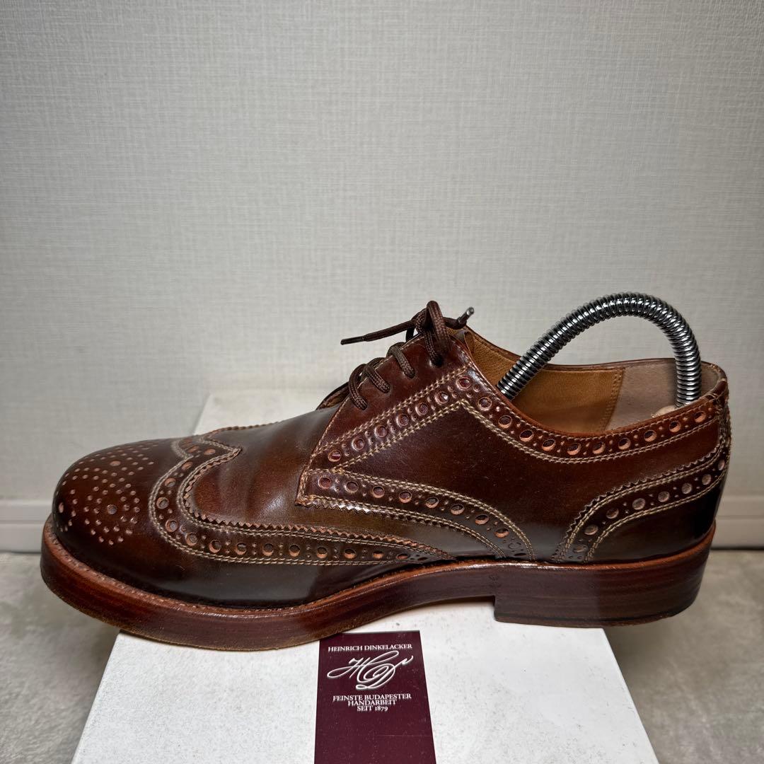 美品　ハインリッヒディンケラッカー　革靴　ウィングチップ　コードバン　7 25