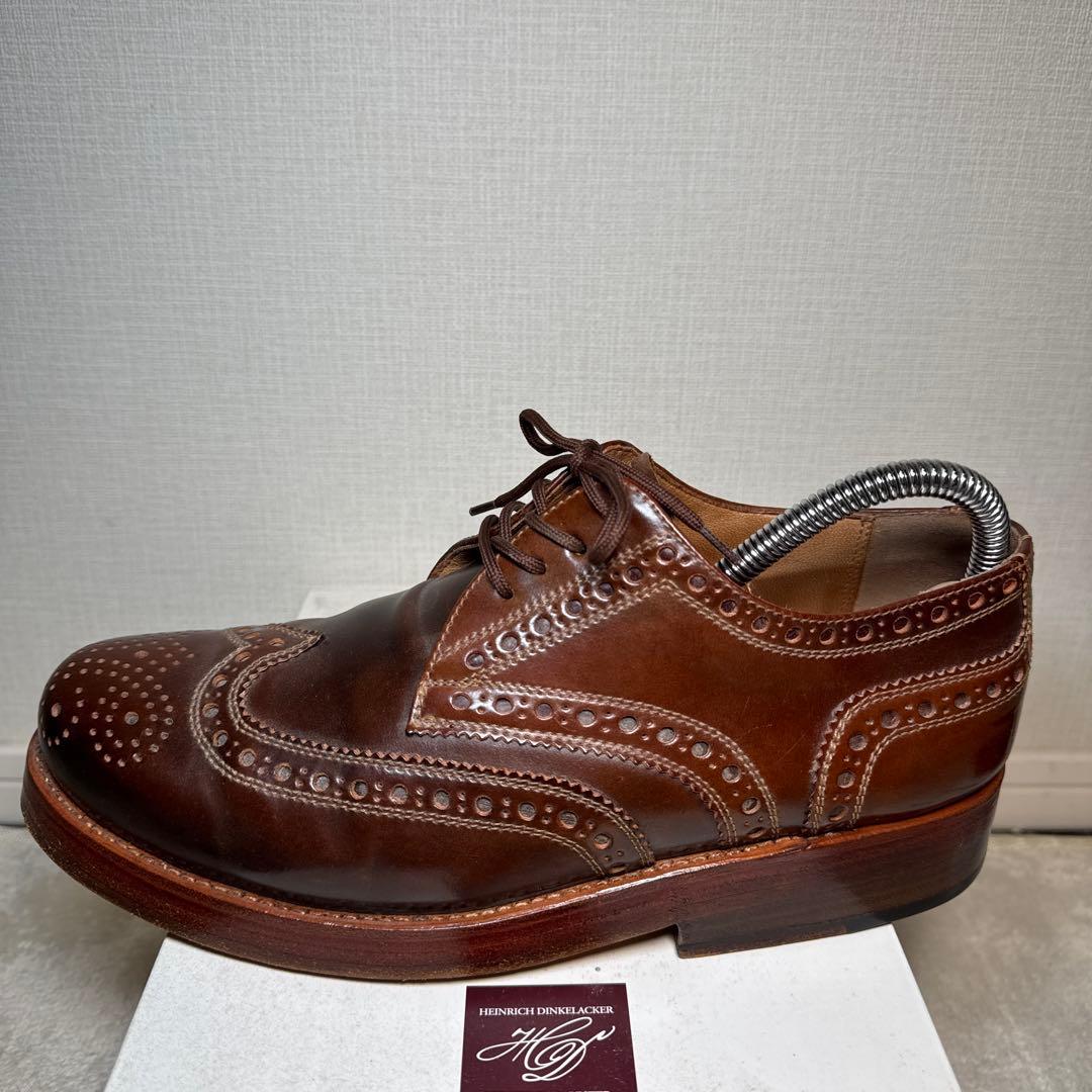 美品　ハインリッヒディンケラッカー　革靴　ウィングチップ　コードバン　7 25