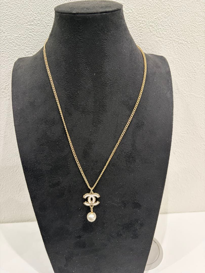 CHANEL フェイクパールネックレス　ココマーク　シャネル