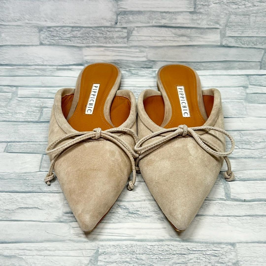 【美品】PIPPICHIC　REMY　ミュール　ベージュ　ポインテッドトゥ