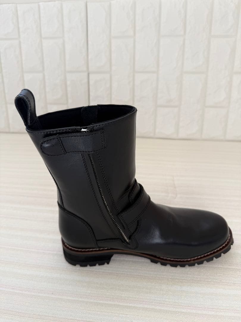 デイトナ エンジニアブーツ 24cm ブラック サイドジップ 美品 牛革