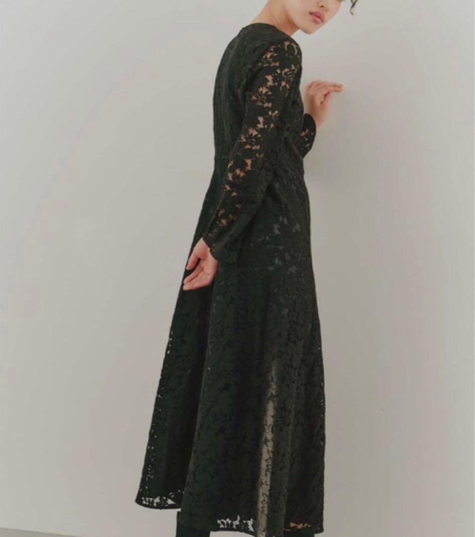 新品⚫️フレアースリーブレースドレス　kaene ブラック　カエン　Mサイズ