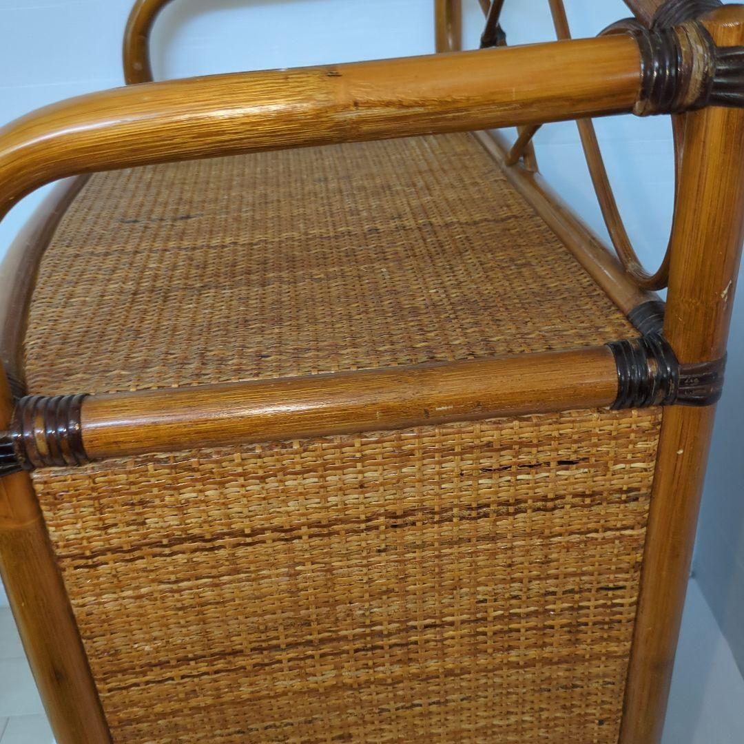 古家具◾️ナチュラル天然素材 5杯 籐ラタンチェスト/ 整理棚