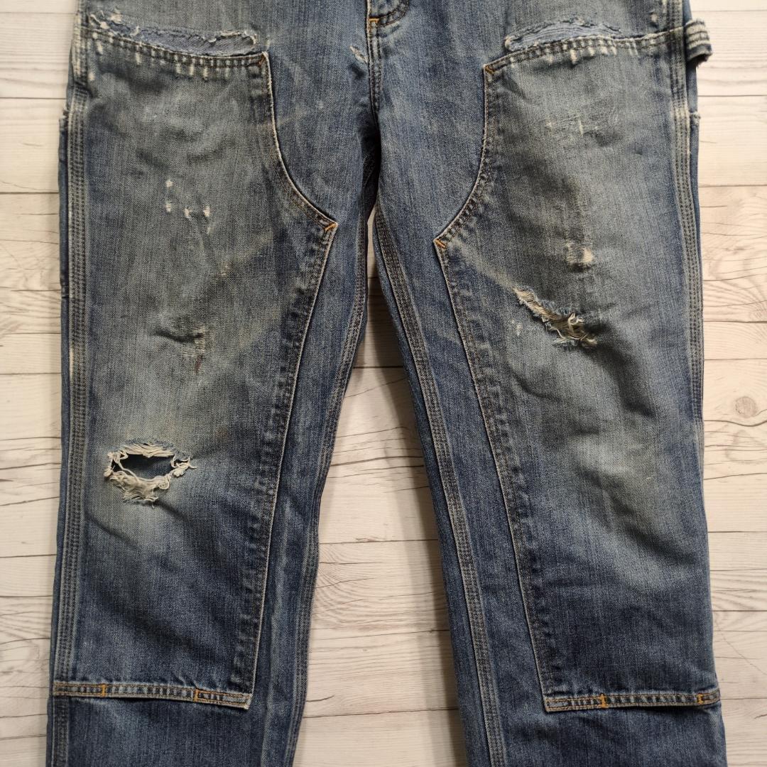 雰囲気抜群✨カーハートダブルニー ペインターパンツ デニム W36 ボロフェード