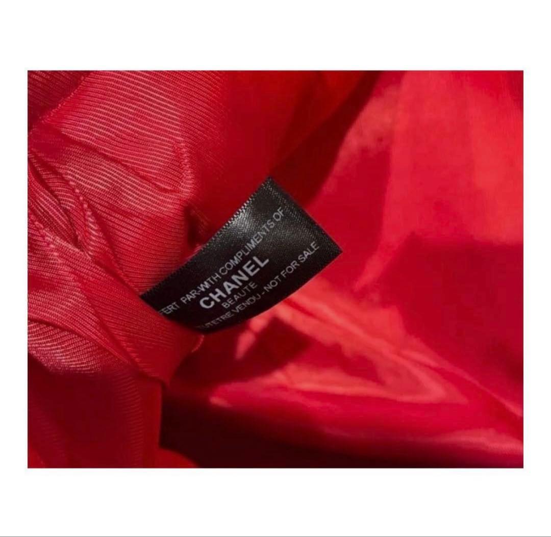 CHANEL ツイード 赤 スパンコール トートバッグ　ノベルティ