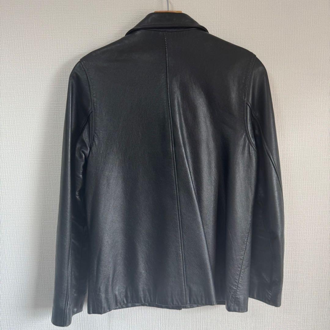 山羊 本革 レザー ジャケット コート 黒 ヤギ革