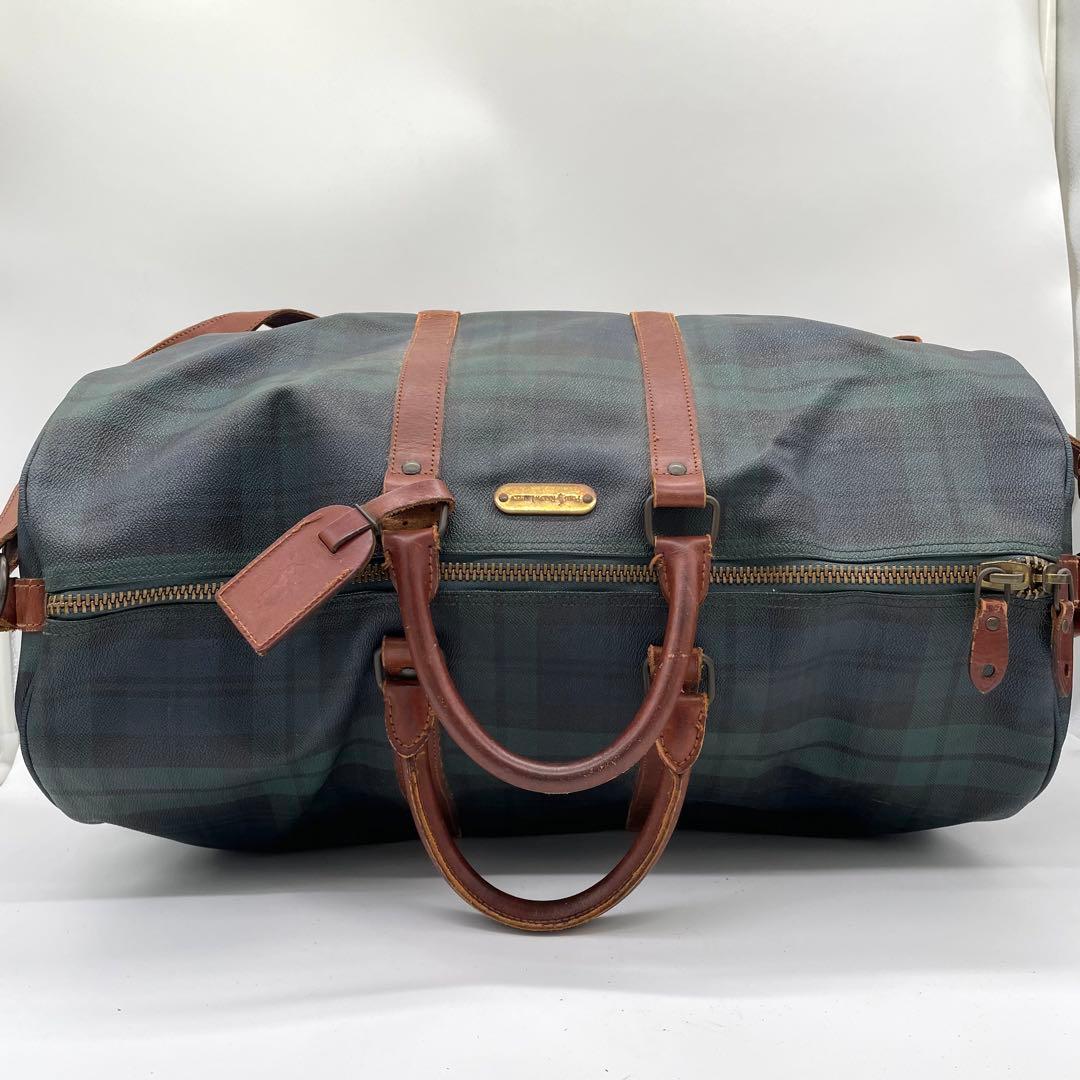 【美品】ポロラルフローレン　2way ボストンバッグ　チェック柄　PVC 大容量