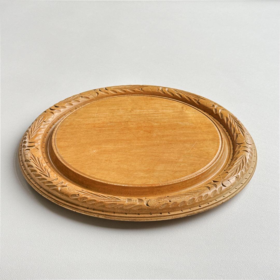 イギリス ヴィンテージ ブレッドボード 木製 直径30cm