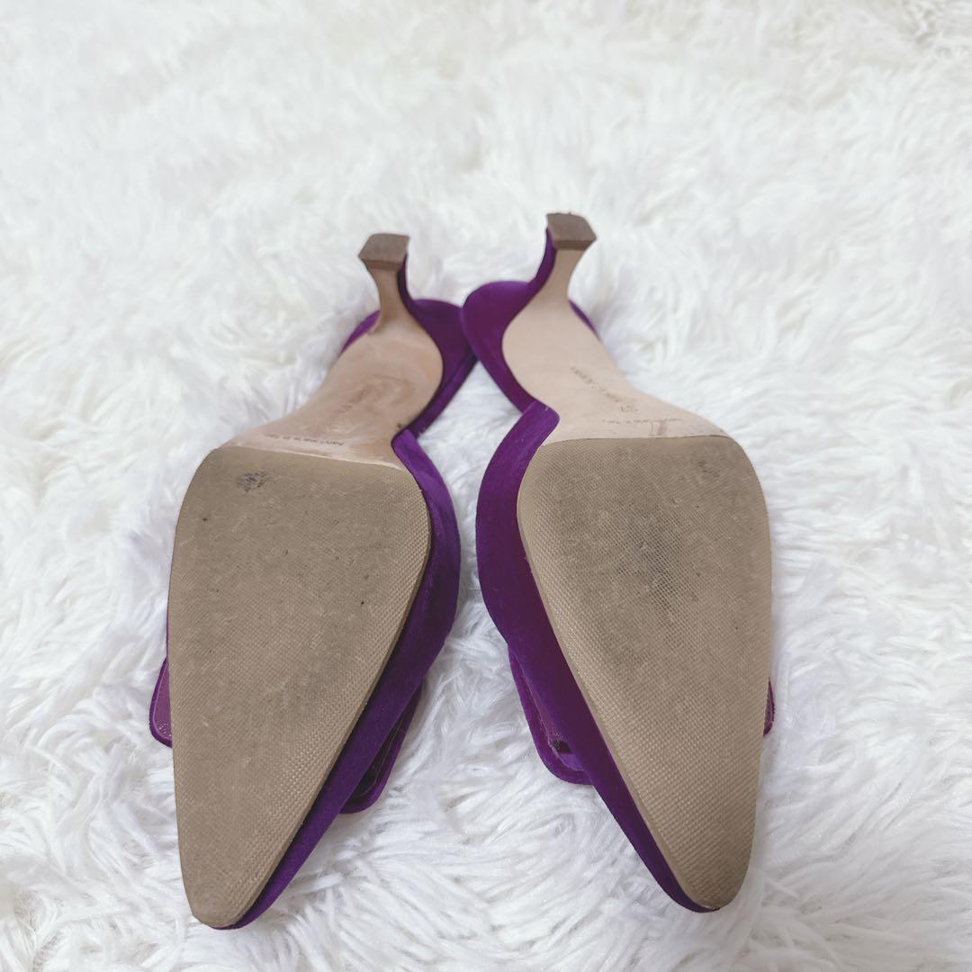 Manolo Blahnik マノロブラニク　メイセール　ミュール　スエード　紫