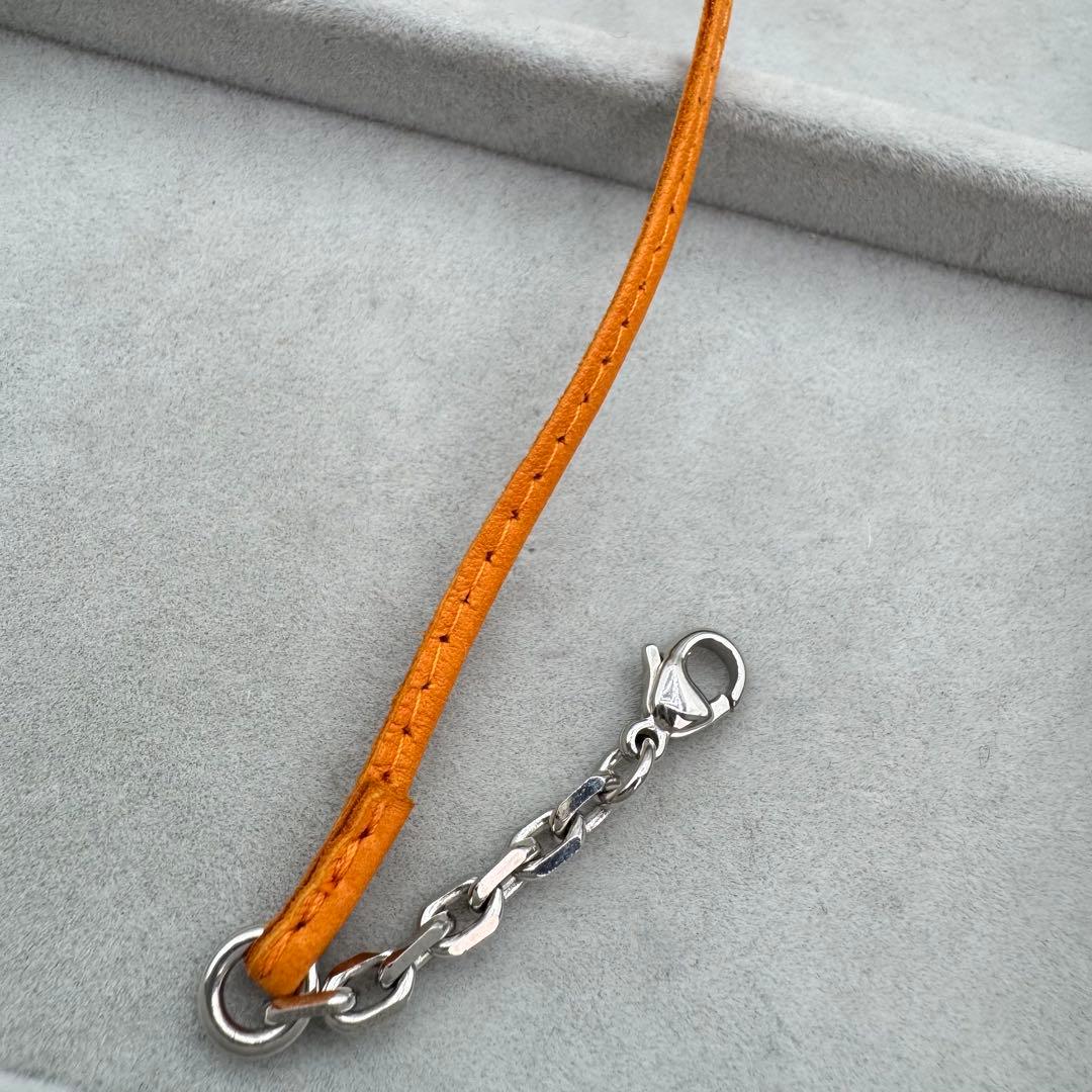 【定番】HERMES カルメンチータ　チャーム　フリンジ　しおり　オレンジ