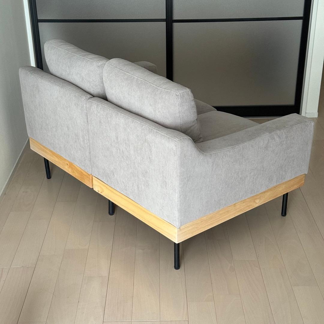 RASIK SMUK スムクソファ 2人掛け コーディロイ グレージュ