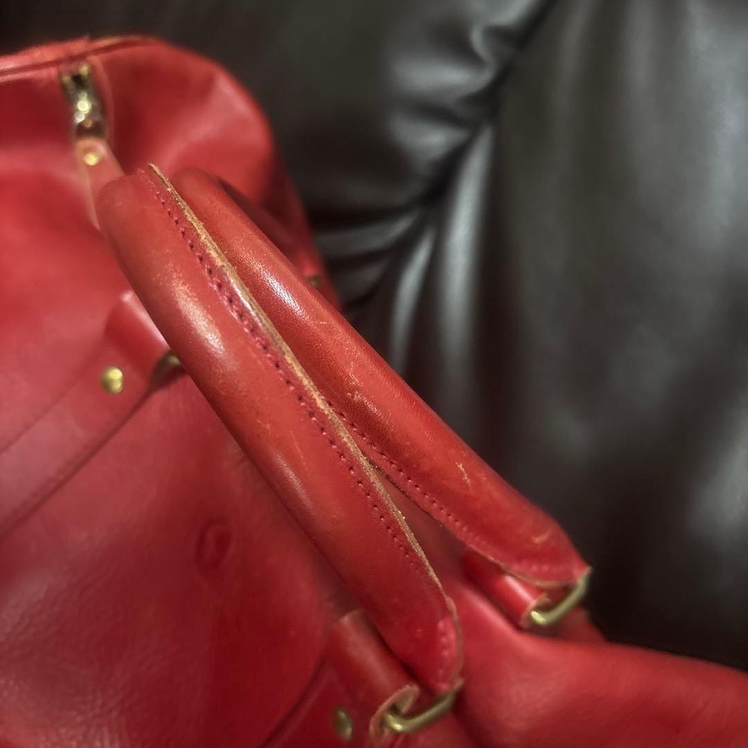 【polo ralph lauren】レザー ボストンバッグ レッド