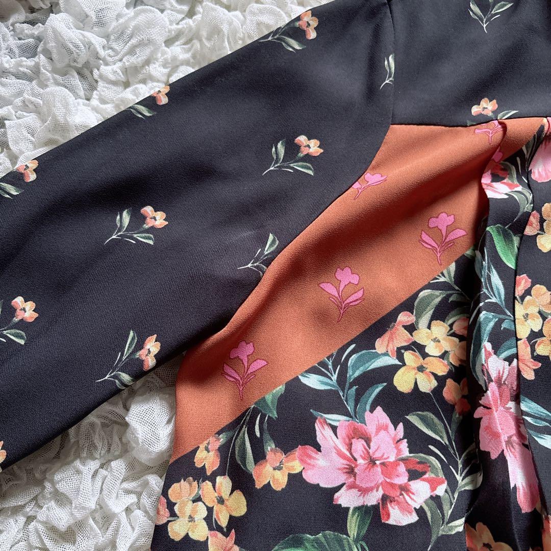 【新品】グレースコンチネンタル 花柄 プリーツ ブラウス M 上品 きれいめ