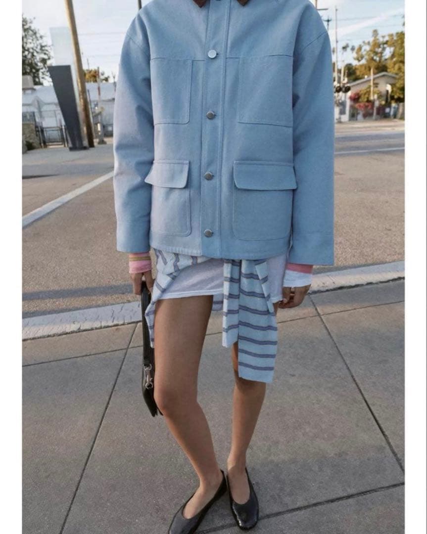 タグ付き新品★ZARAのコントラストカラーパフジャケット★Sサイズ★