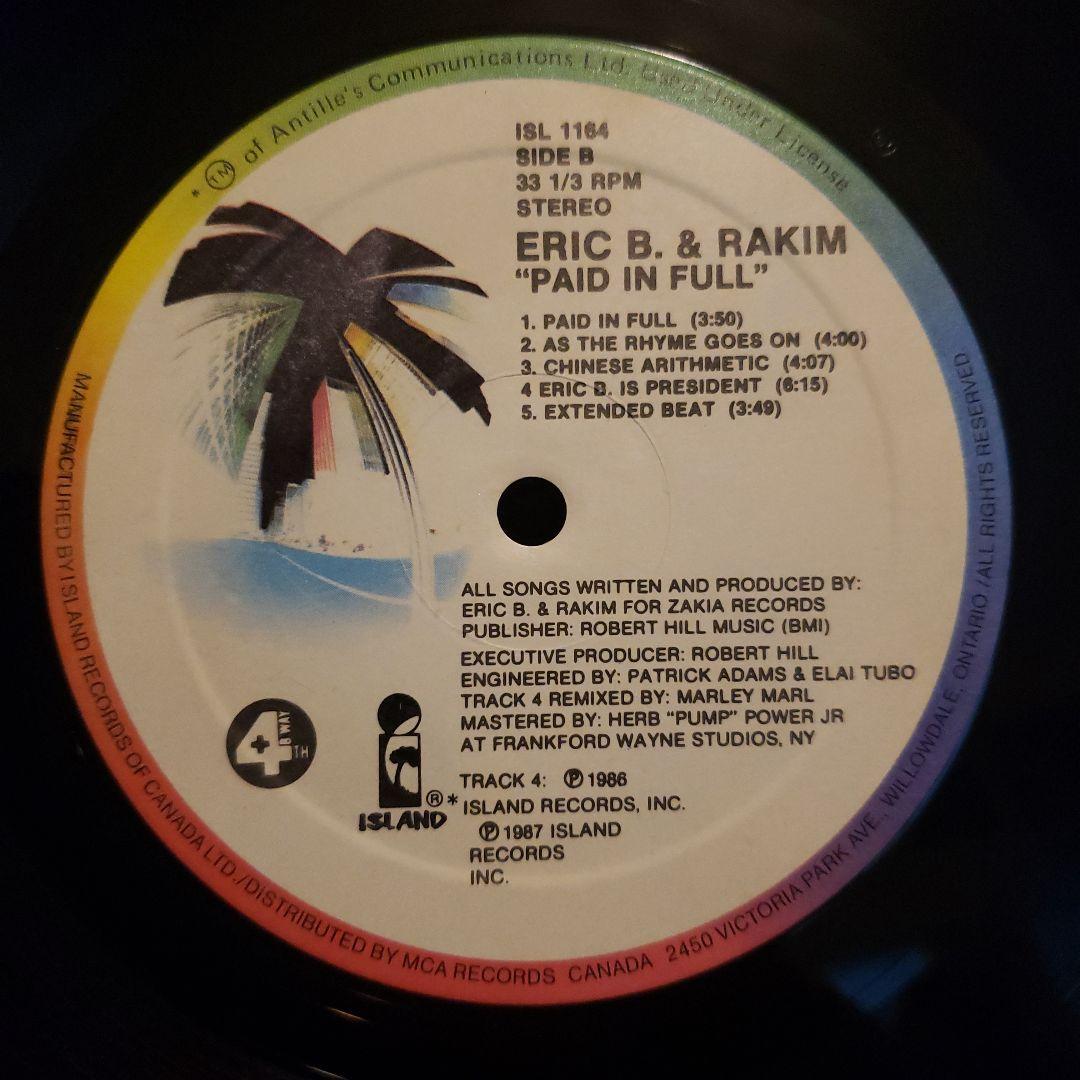 希少  label ORIGINAL Eric b & Rakim