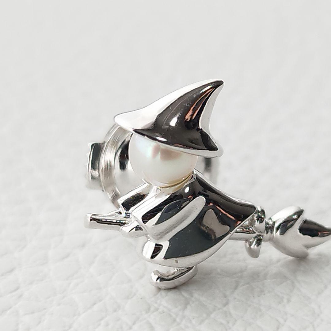 【美品】TASAKI　タサキ　パール　ピンバッジ　魔女　シルバー