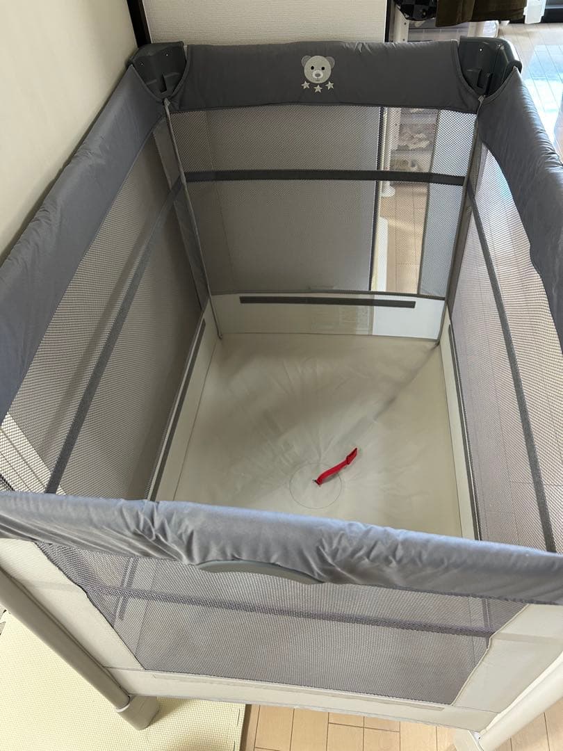 Aprica ベビーベッド ココネルエアー AB 折りたたみ グレーベアー