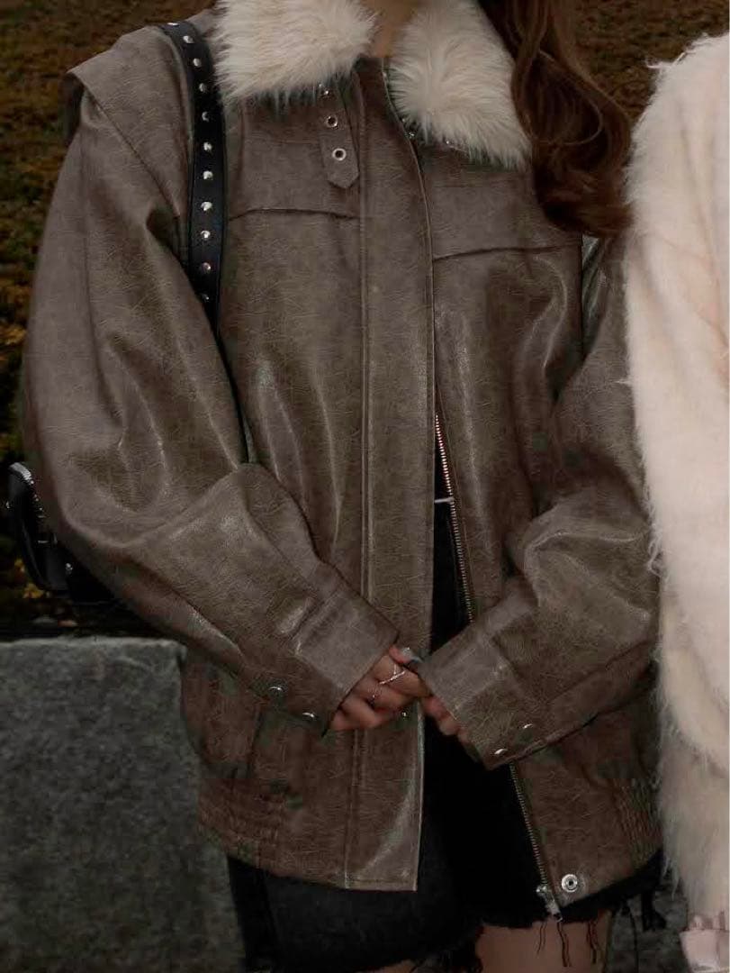 jouetie ファーカラーボンバージャケット