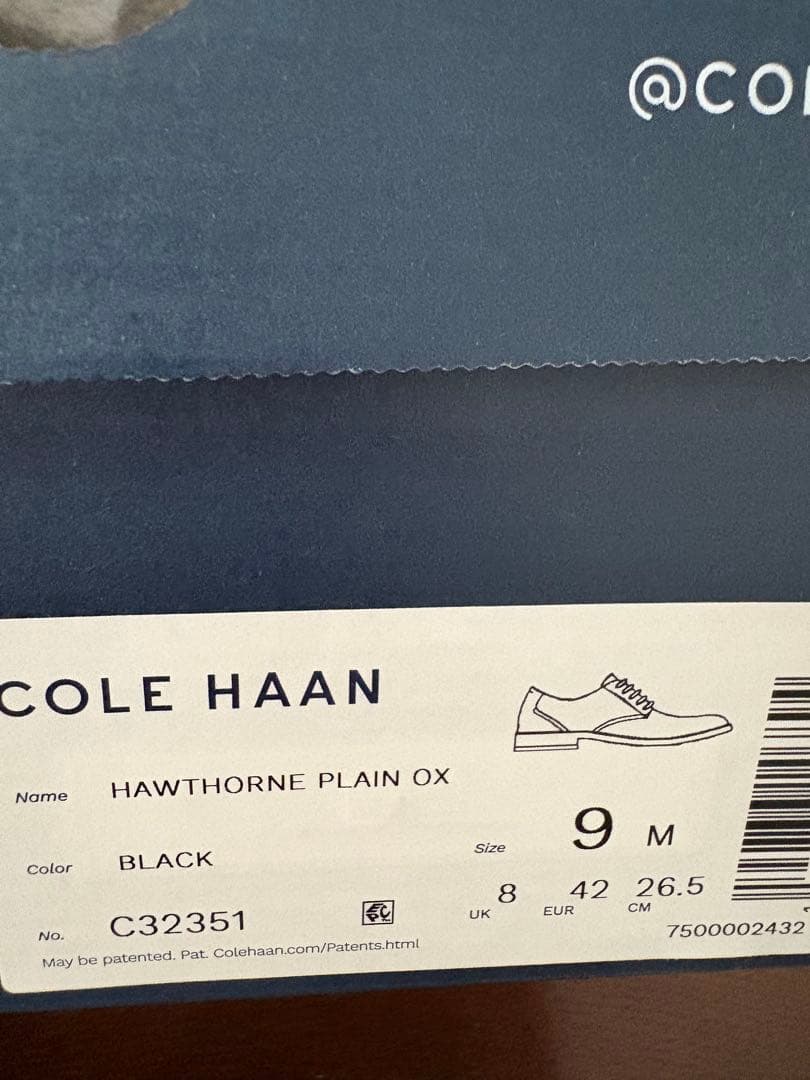 新品・未使用　コール・ハーン　9M ホーソンプレーンオックス　黒　お値下げ中