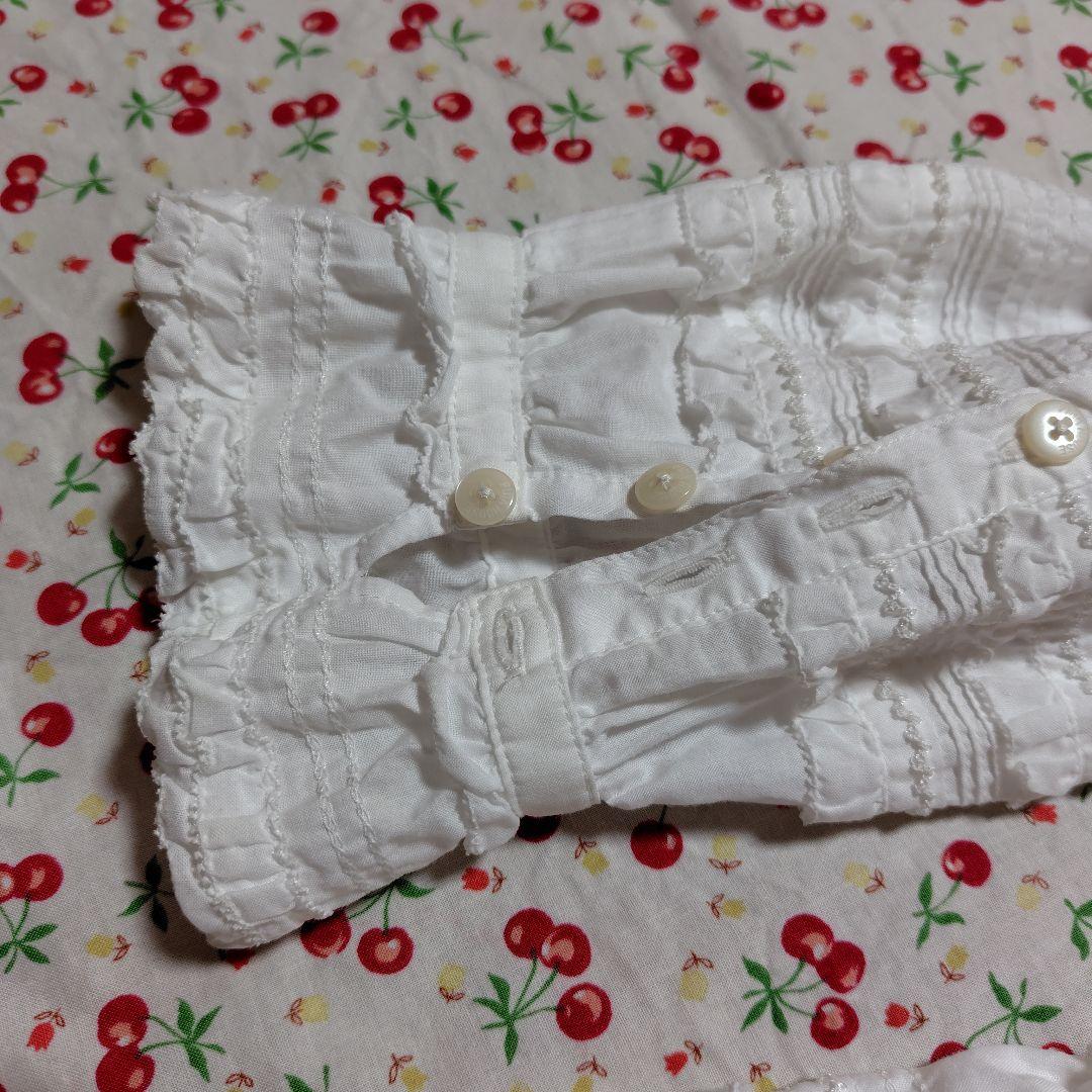 PINKHOUSE　ピンクハウス　フリル付きホワイトコットンシャツ