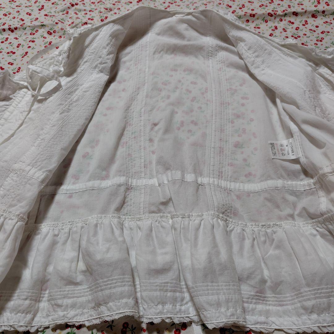 PINKHOUSE　ピンクハウス　フリル付きホワイトコットンシャツ