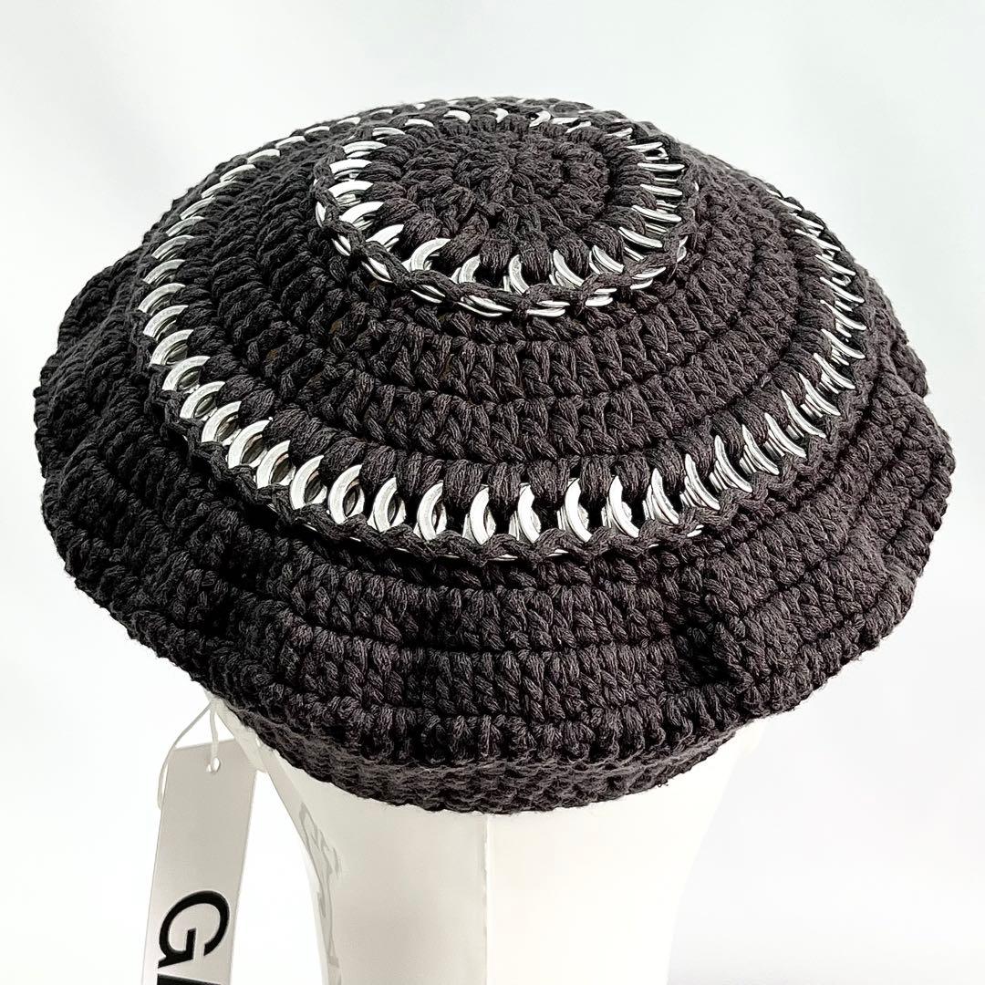 【新品】完売カラー GANNI 定価¥16215 メタルリング装飾コットンベレー