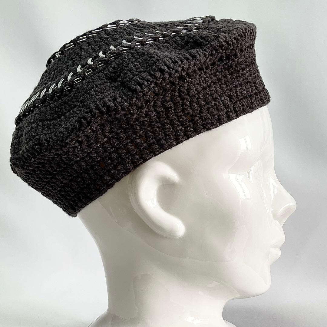 【新品】完売カラー GANNI 定価¥16215 メタルリング装飾コットンベレー