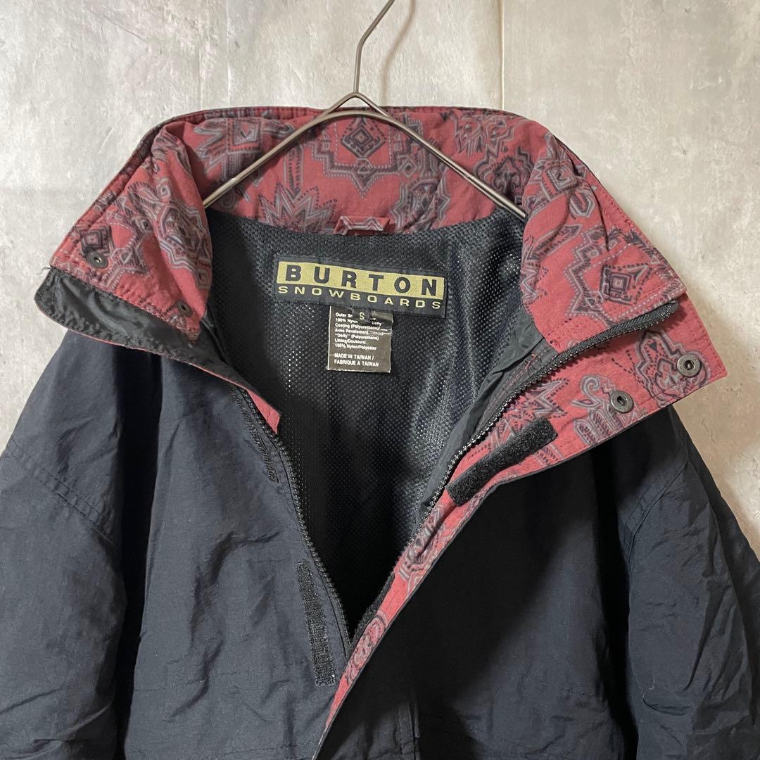 Burtonバートンスキーウェアスノーボードジャケットハーフジップ紺ネイビー赤