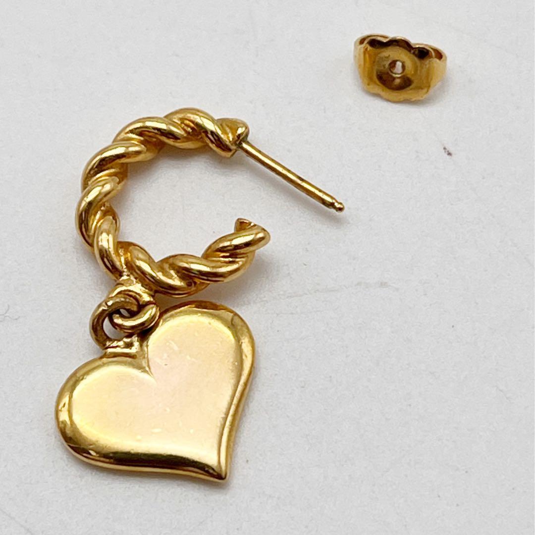 ルイヴィトン ブークルドレイユ ピアス 片耳 LV GPゴールド　ハート