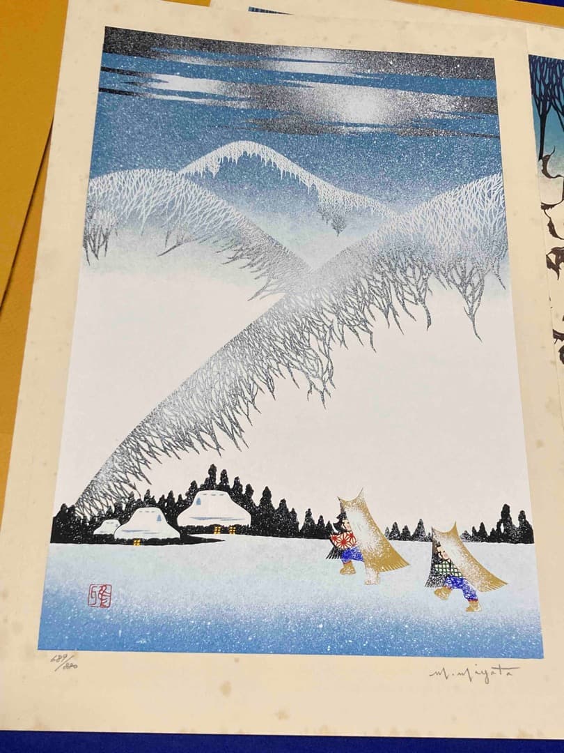 宮田雅之切り絵 オリジナル・シルクスクリーン 童の四季◆限定880組、4枚セット