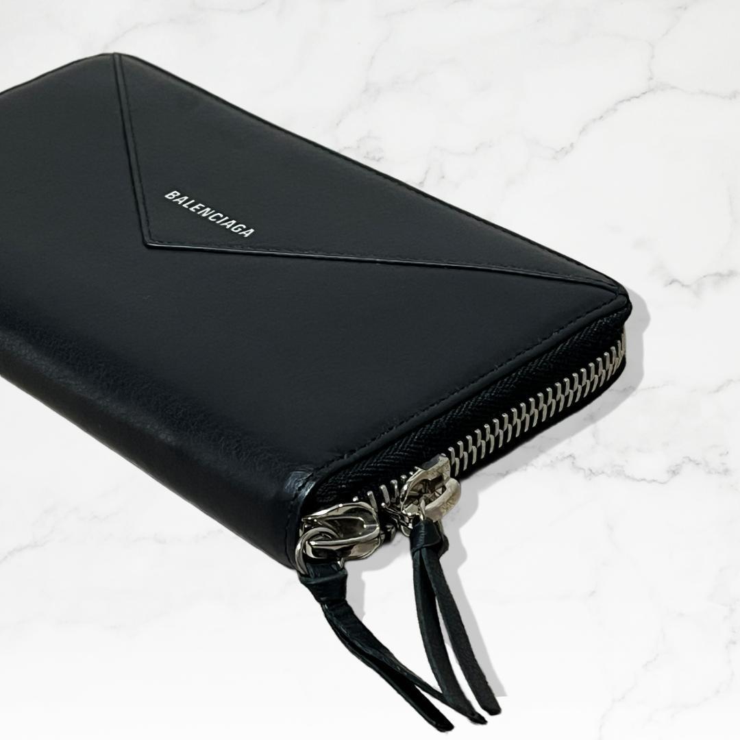 【美品】BALENCIAGA バレンシアガ 長財布 ブラック レザー