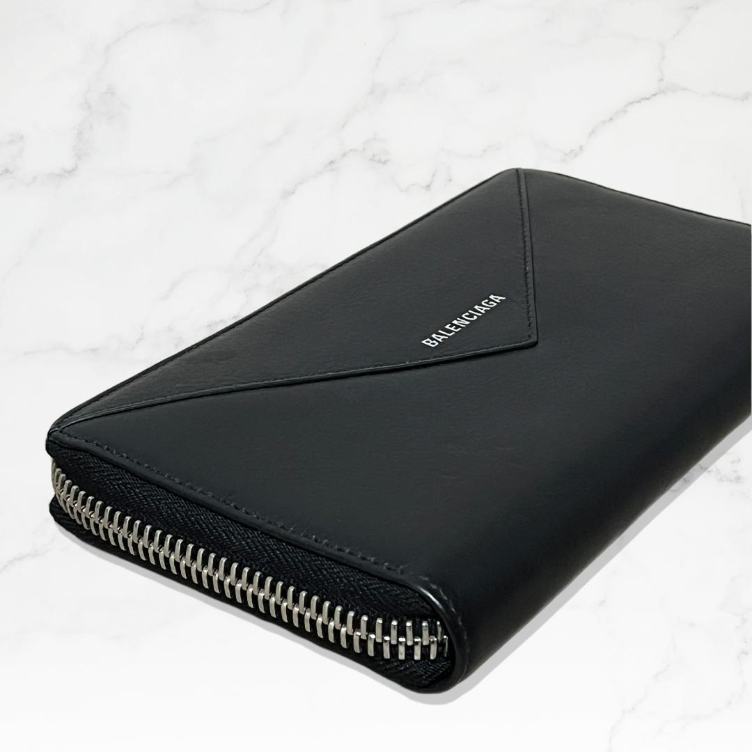【美品】BALENCIAGA バレンシアガ 長財布 ブラック レザー