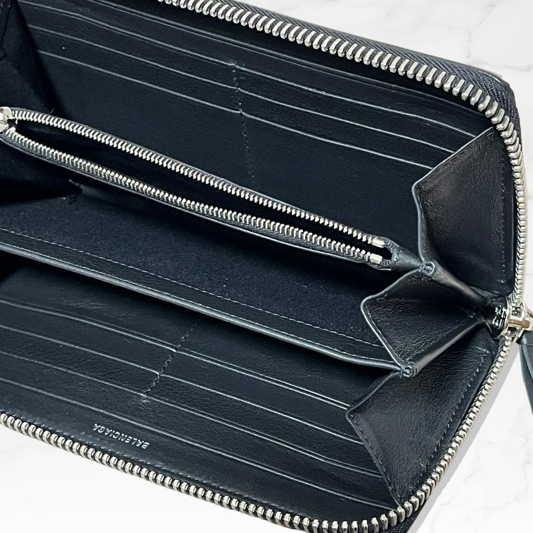 【美品】BALENCIAGA バレンシアガ 長財布 ブラック レザー