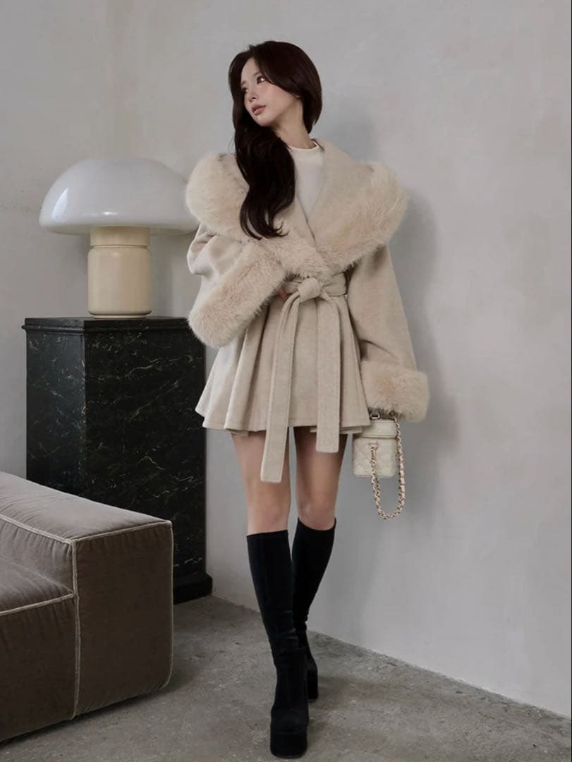 Darich♡ウエストベルトプリンセスラインコート　(BEG・FLサイズ)