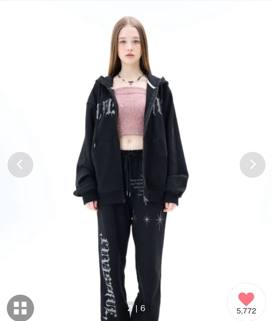 トップス LUVISTRUE MZ 2-WAY GLITTER HOOD ZIP UP