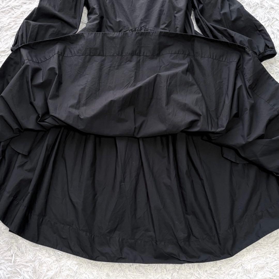 Merlette マーレット 膝丈ワンピース Vネック ギャザー ブラック XS