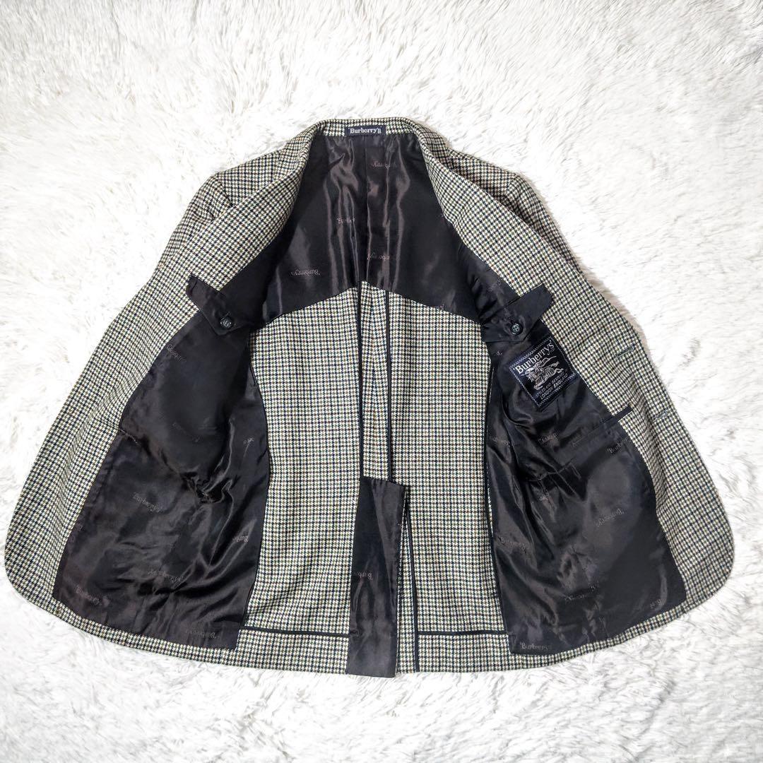 バーバリーズ　テーラードジャケット　チェック柄　純毛　カジュアル　2ボタン　A4