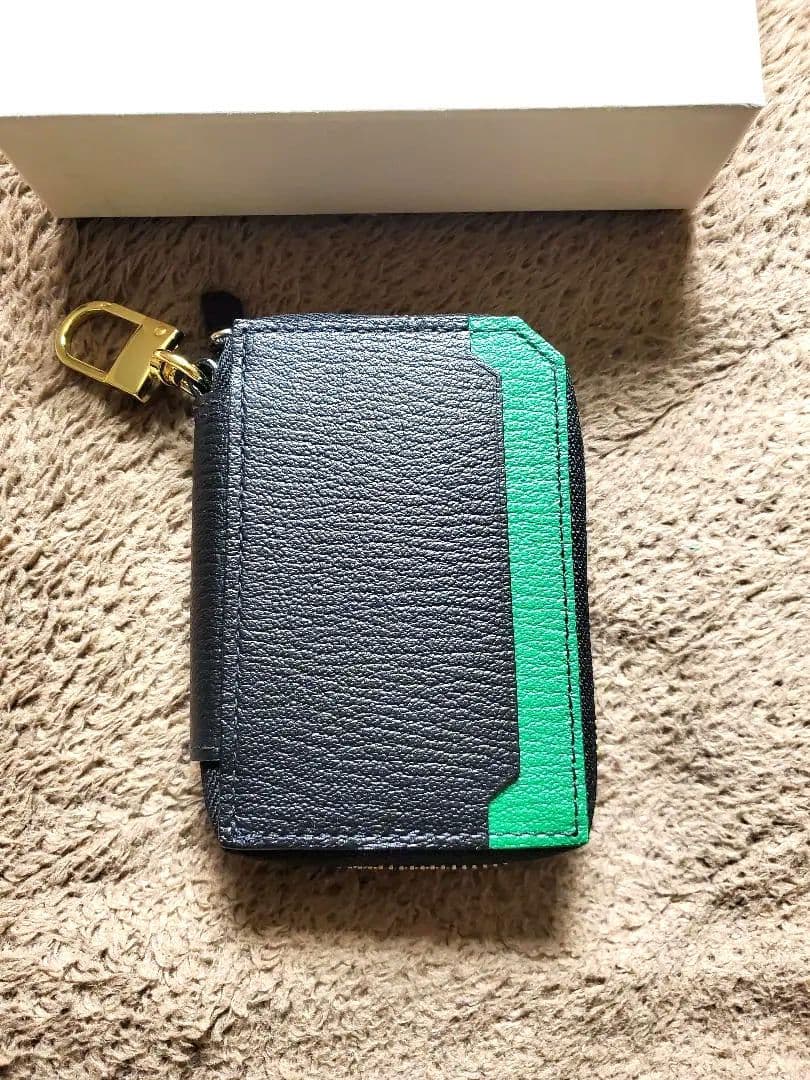 L'arcobaleno ラルコバレーノ レザーキーケース ブラック/グリーン