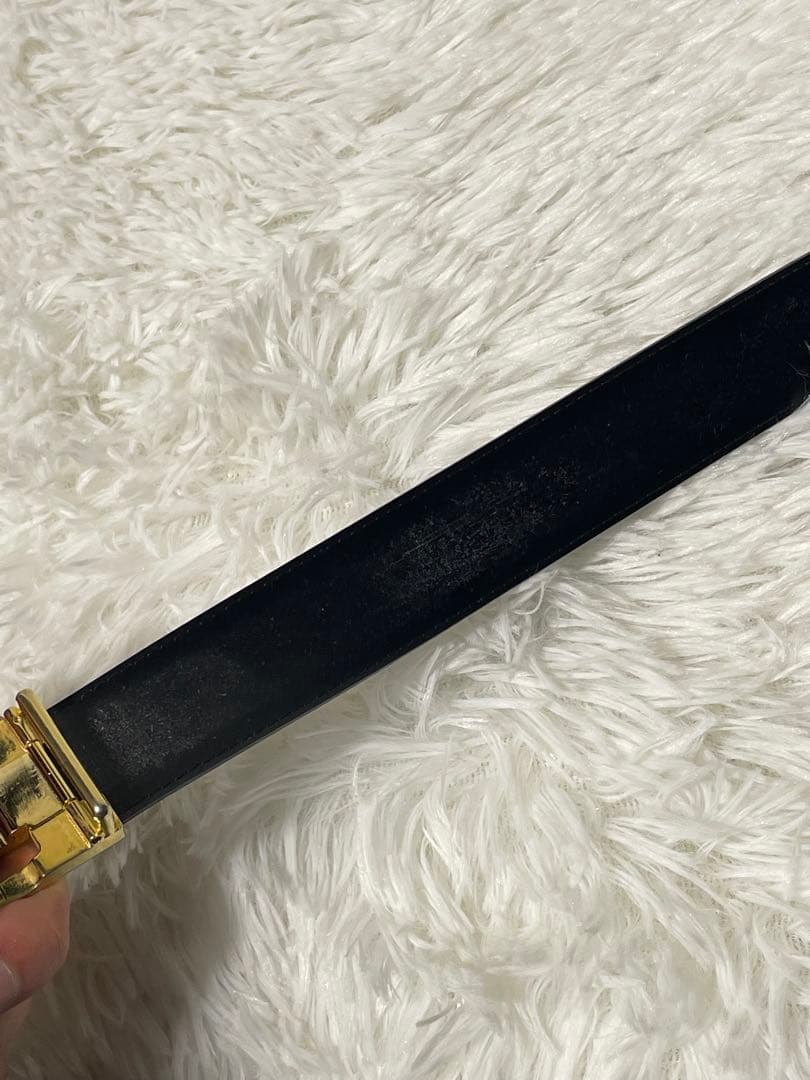 イヴサンローラン YSL レザーベルト 本革　箱付き　ロゴバックル ブラック